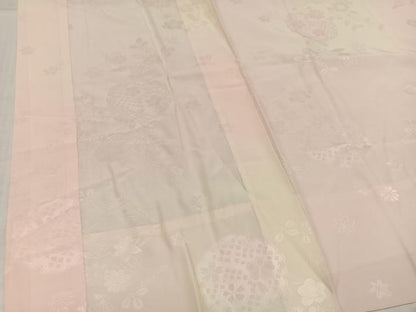 平和屋着物●振袖用長襦袢　無双仕立て　花地紋　暈し染め　正絹　逸品　AABJ7266ph