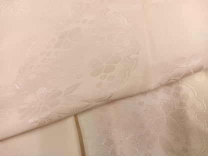 平和屋着物●振袖用長襦袢　無双仕立て　花地紋　暈し染め　正絹　逸品　AABJ7266ph