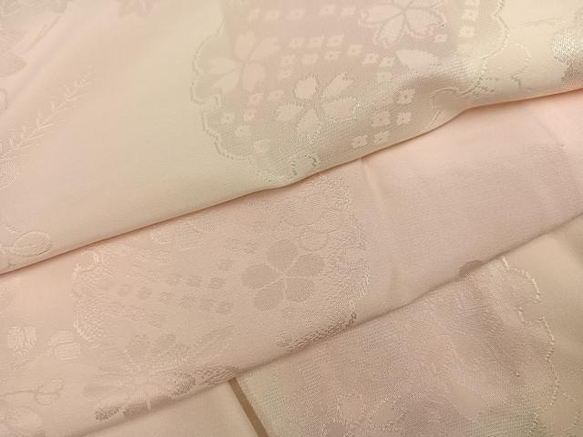 平和屋着物●振袖用長襦袢　無双仕立て　花地紋　暈し染め　正絹　逸品　AABJ7266ph