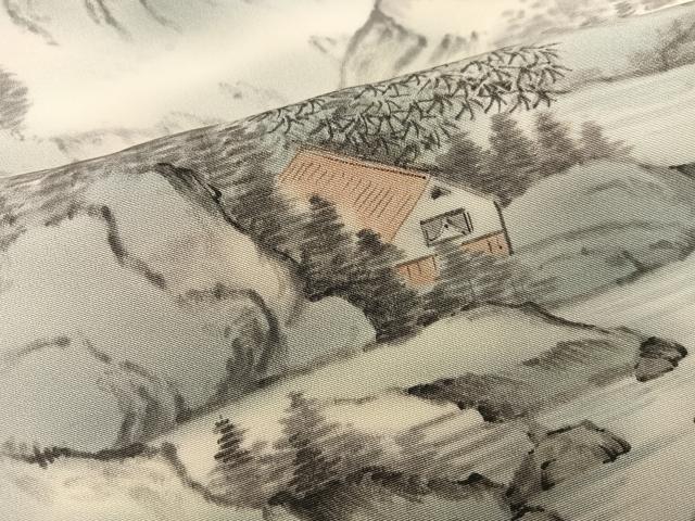 平和屋着物●訪問着　高橋一海　手描き　人物風景文　正絹　逸品　AABJ7267ph