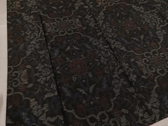 平和屋着物●本場大島紬　花唐草文　正絹　逸品　AABJ7270ph