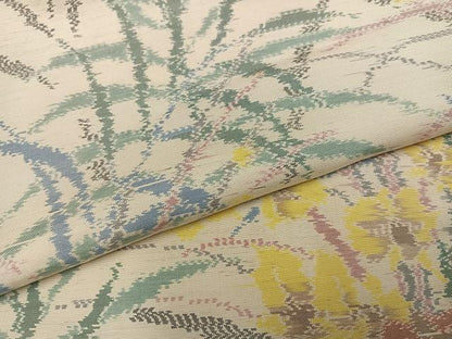 平和屋着物●本場大島紬　草花文　正絹　逸品　AABJ7272ph