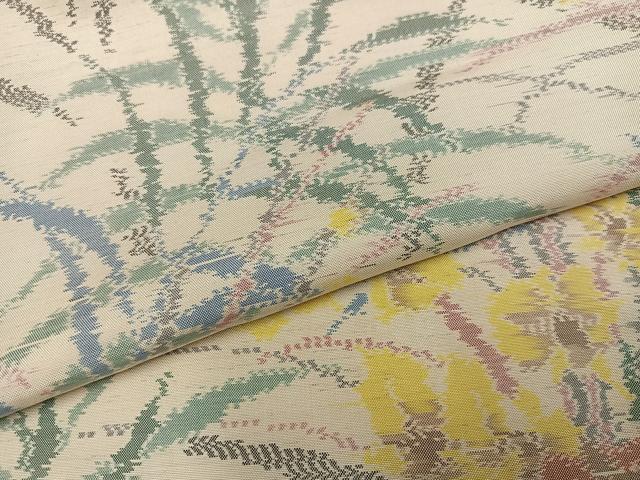 平和屋着物●本場大島紬　草花文　正絹　逸品　AABJ7272ph