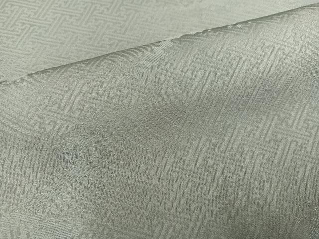 平和屋着物●上質な色無地　利休鼠色　立波地紋　正絹　逸品　未使用　AABJ7273ph