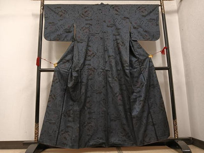 平和屋着物●本場大島紬　カタス9マルキ　花尽くし　正絹　逸品　AABJ7276ph