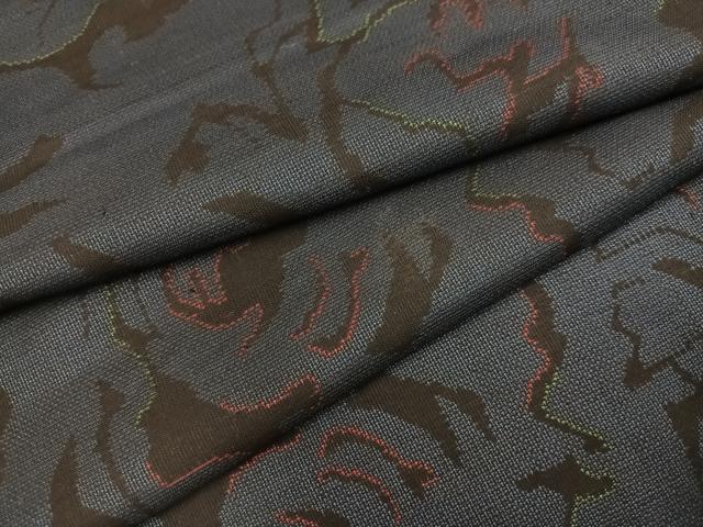 平和屋着物●本場大島紬　カタス9マルキ　花尽くし　正絹　逸品　AABJ7276ph