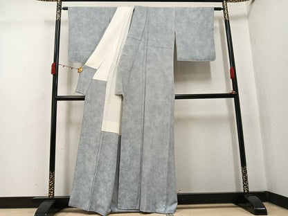 平和屋着物●上質な小紋　作家物　華功　綾雲　霞文　丹後ちりめん　反端付き　正絹　逸品　未使用　AABJ7278ph