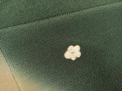 平和屋着物●色留訪問着　駒刺繍　草花文　暈し染め　金彩　鬼しぼ縮緬　正絹　逸品　AABJ7279ph
