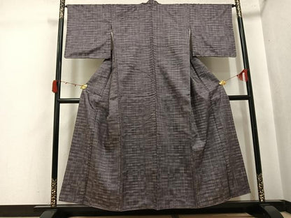 平和屋着物●上質な紬　幾何学文様　正絹　逸品　未使用　AABJ7281ph