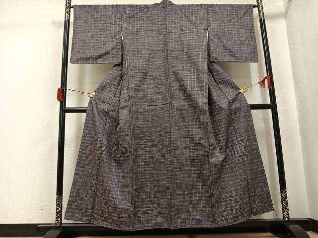 平和屋着物●上質な紬　幾何学文様　正絹　逸品　未使用　AABJ7281ph