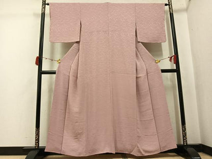 平和屋着物●上質な色無地　芝地紋　ときがら茶色　正絹　逸品　未使用　AABJ7284ph