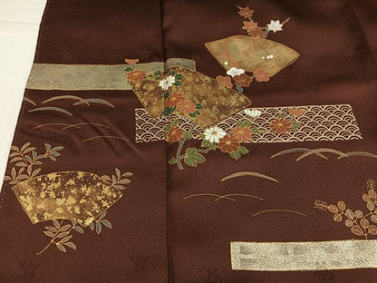 平和屋着物●訪問着　地紙花青海波　金彩　正絹　逸品　AABJ7285ph