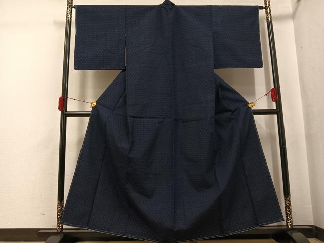 平和屋着物●上質な紬　十字絣　正絹　逸品　未使用　AABJ7287ph