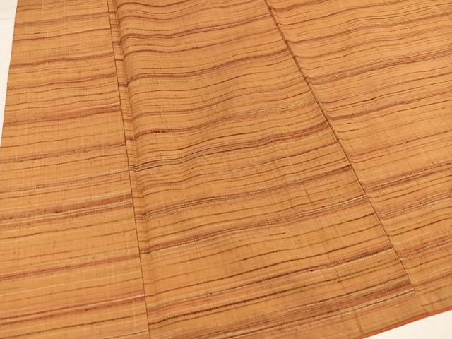 平和屋着物●上質な紬　横段文　正絹　逸品　AABJ7288ph