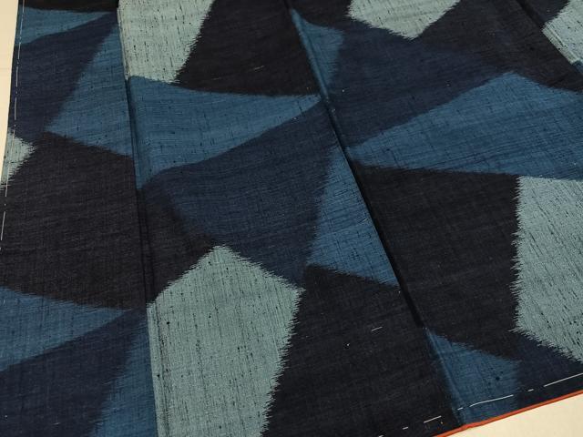 平和屋着物●上質な紬　切嵌文様　反端付き　正絹　逸品　未使用　AABJ7290ph