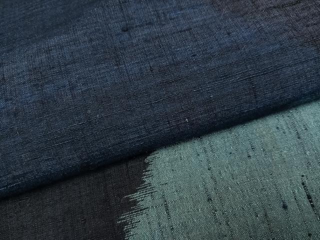 平和屋着物●上質な紬　切嵌文様　反端付き　正絹　逸品　未使用　AABJ7290ph