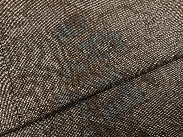 平和屋着物●上質な紬　草花文　正絹　逸品　AABJ7293ph