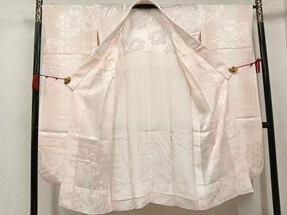 平和屋着物●豪華振袖・長襦袢(無双仕立て)セット　花尽くし　金彩　正絹　逸品　AABJ7298ph