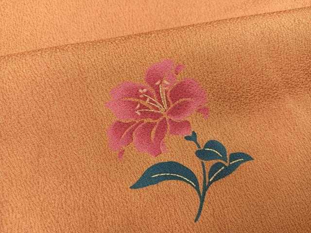 平和屋着物●上質な小紋　刺繍　草花文　やまと誂製　正絹　逸品　AABJ7312ph