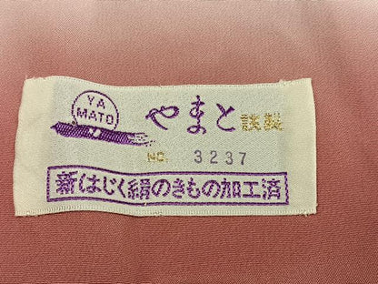 平和屋着物●上質な小紋　刺繍　草花文　やまと誂製　正絹　逸品　AABJ7312ph
