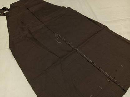 平和屋着物●男性　馬乗り袴　紬地　色無地　海松茶色　正絹　逸品　未使用　AABJ7313ph
