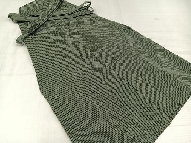 平和屋着物●男性　馬乗り袴　縞　正絹　逸品　AABJ7314ph