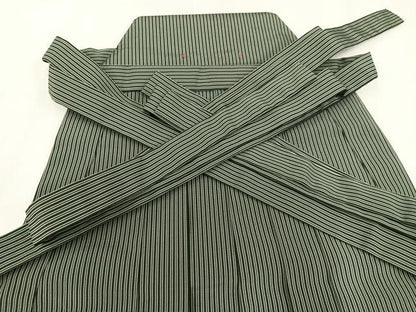 平和屋着物●男性　馬乗り袴　縞　正絹　逸品　AABJ7314ph