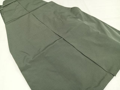 平和屋着物●男性　馬乗り袴　縞　正絹　逸品　AABJ7314ph
