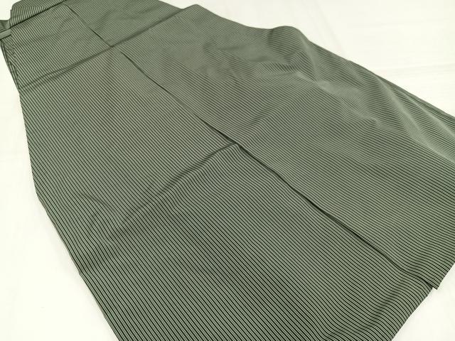 平和屋着物●男性　馬乗り袴　縞　正絹　逸品　AABJ7314ph