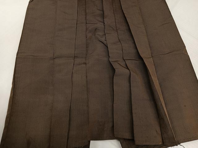 平和屋着物●男性　馬乗り袴　縞　正絹　逸品　AABJ7315ph