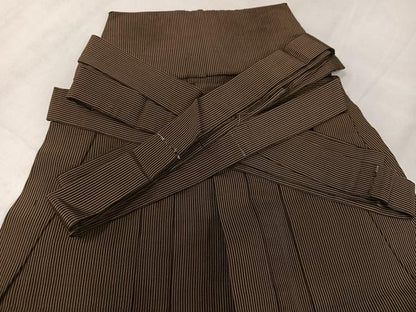 平和屋着物●男性　馬乗り袴　縞　正絹　逸品　AABJ7315ph