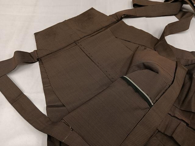 平和屋着物●男性　馬乗り袴　縞　正絹　逸品　AABJ7315ph