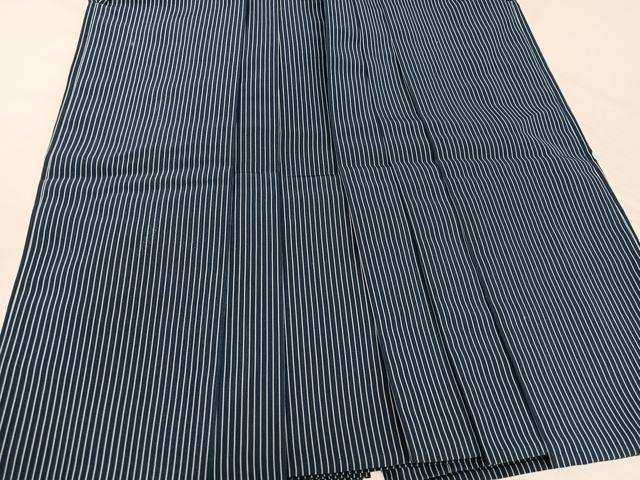 平和屋着物●男性　馬乗り袴　縞　正絹　逸品　AABJ7317ph