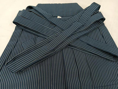 平和屋着物●男性　馬乗り袴　縞　正絹　逸品　AABJ7317ph