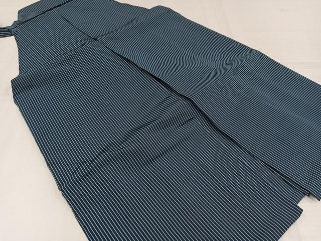 平和屋着物●男性　馬乗り袴　縞　正絹　逸品　AABJ7317ph