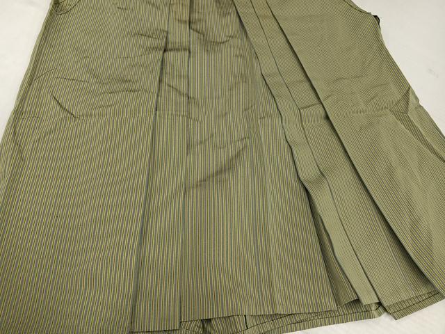 平和屋着物●男性　馬乗り袴　縞　正絹　逸品　AABJ7318ph