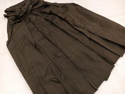 平和屋着物●男性　馬乗り袴　縞　正絹　逸品　AABJ7319ph