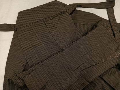 平和屋着物●男性　馬乗り袴　縞　正絹　逸品　AABJ7319ph