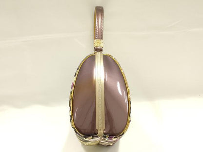 平和屋着物●和装小物　和装バッグ　ハンドバッグ　花柄　金銀糸　帯地使用　逸品　AABJ7321ay