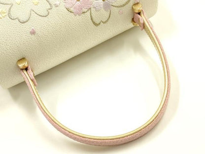 平和屋着物●和装小物　和装バッグ　ハンドバッグ　刺繍　花柄　金銀糸　マグネット式　逸品　AABJ7322ay