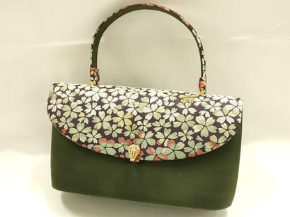 平和屋着物●和装小物　和装バッグ　金鷲本舗 東京謹製 キンワシ印　ハンドバッグ　花柄　金糸　逸品　AABJ7323ay