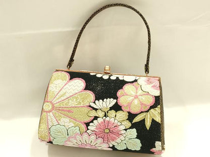 平和屋着物●和装小物　和装バッグ　ハンドバッグ　振袖用　花柄　菊　金糸　逸品　AABJ7324ay