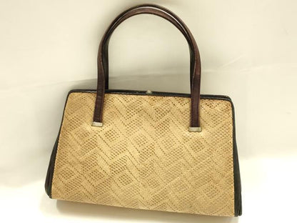 平和屋着物●和装小物　和装バッグ　ハンドバッグ　パナマ　網代　逸品　AABJ7328ay
