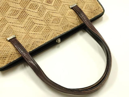 平和屋着物●和装小物　和装バッグ　ハンドバッグ　パナマ　網代　逸品　AABJ7328ay