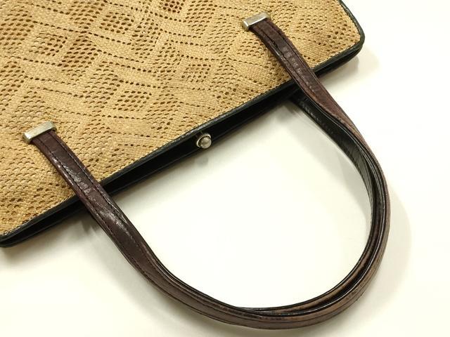 平和屋着物●和装小物　和装バッグ　ハンドバッグ　パナマ　網代　逸品　AABJ7328ay