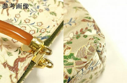 平和屋着物●和装小物　和装バッグ　ハンドバッグ　狩猟文　金糸　逸品　AABJ7332ay