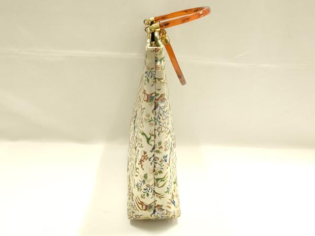 平和屋着物●和装小物　和装バッグ　ハンドバッグ　狩猟文　金糸　逸品　AABJ7332ay