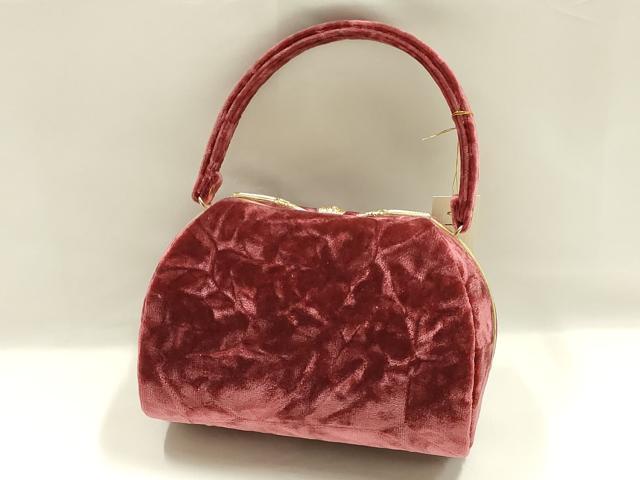 平和屋着物●和装小物　和装バッグ・草履セット　紗織　ハンドバッグ　ベルベット　逸品　未使用　AABJ7337ay