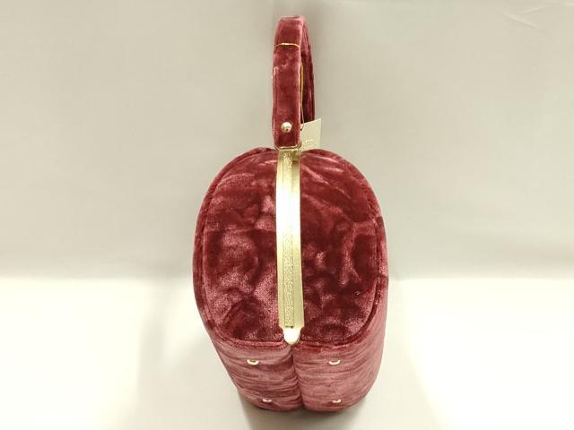 平和屋着物●和装小物　和装バッグ・草履セット　紗織　ハンドバッグ　ベルベット　逸品　未使用　AABJ7337ay