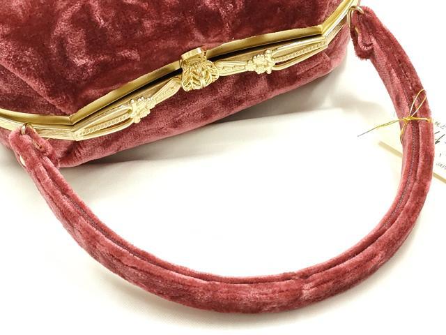 平和屋着物●和装小物　和装バッグ・草履セット　紗織　ハンドバッグ　ベルベット　逸品　未使用　AABJ7337ay